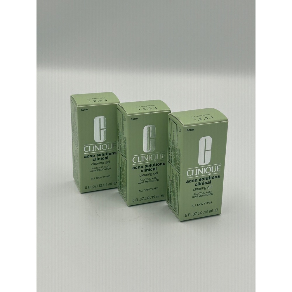 Clinique Acne Solutions Clinical Clearing Gel 3pk 0.5oz New Salicylic Treatment